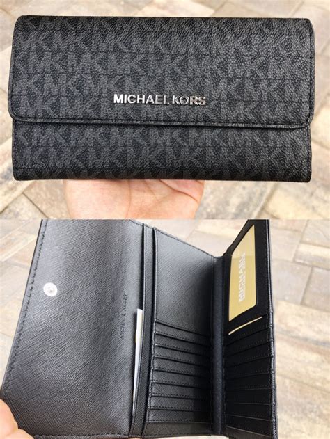 michael kors logo trifold wallet|leather Michael Kors Wallet women.